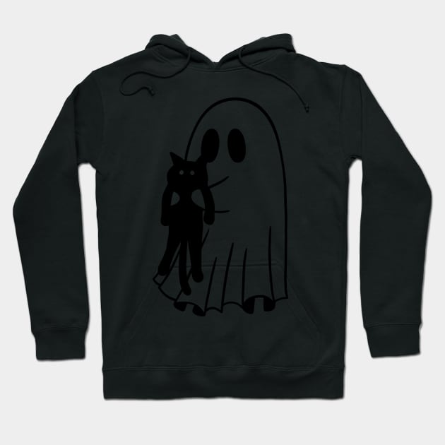 Black Cat Ghost Hoodie by elhlaouistore